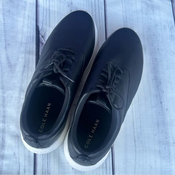 NEW! Cole Haan Runox C40269 Crosscourt Men’s 11 Black Leather Shoes Grand 360 - Picture 4 of 7